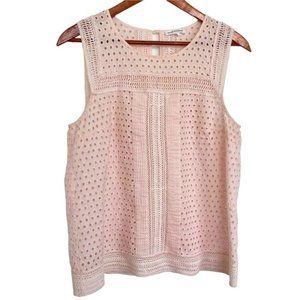 Club Monaco eyelet embroidered sleveless blouse